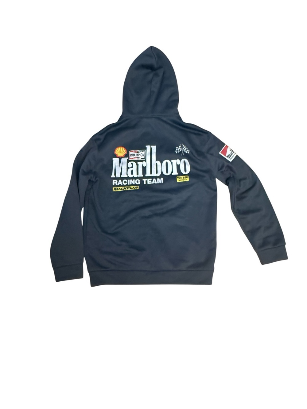Marlboro Navy Racing Team Crewneck Hoodie with Logos